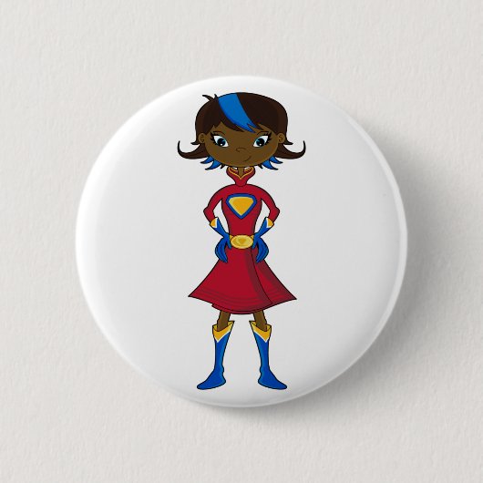Badge Rond 5 Cm Fille de super héros (Devant)