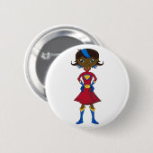 Badge Rond 5 Cm Fille de super héros (Devant & derrière)