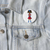 Badge Rond 5 Cm Fille de super héros (En situation)