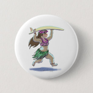 Badge Rond 5 Cm fille de surfer