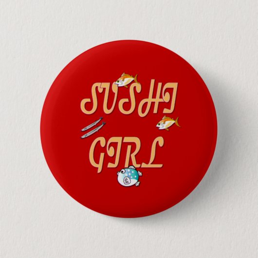 Badge Rond 5 Cm Fille de sushi (Devant)