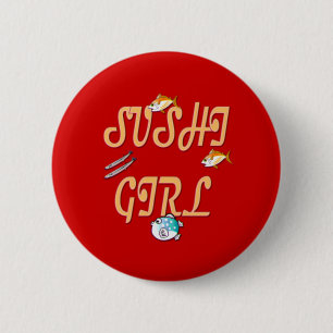 Badge Rond 5 Cm Fille de sushi
