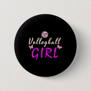 Badge Rond 5 Cm Fille de volley-ball