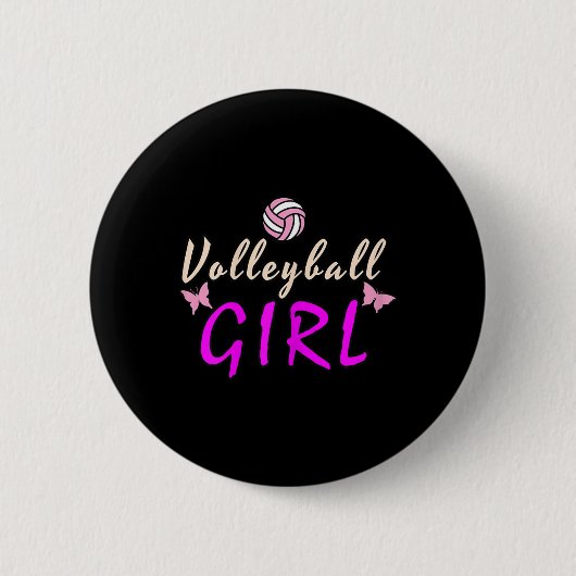 Badge Rond 5 Cm Fille de volley-ball (Devant)