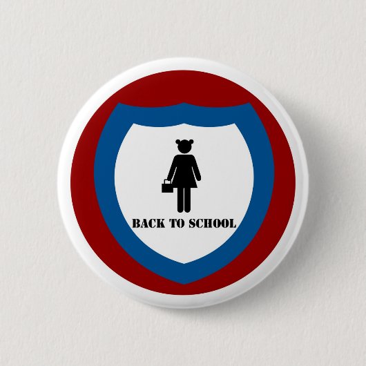 Badge Rond 5 Cm Fille d'école - insigne (Devant)