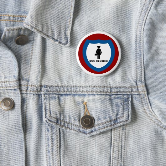 Badge Rond 5 Cm Fille d'école - insigne (En situation)