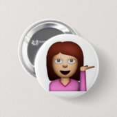 Badge Rond 5 Cm Fille d'Emoji (Devant & derrière)