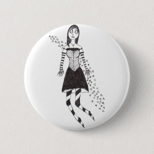Badge Rond 5 Cm fille déplaisante de coeur