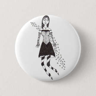 Badge Rond 5 Cm fille déplaisante de coeur