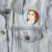 Badge Rond 5 Cm Fille d'été (En situation)