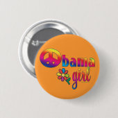 Badge Rond 5 Cm Fille d'Obama (Devant & derrière)