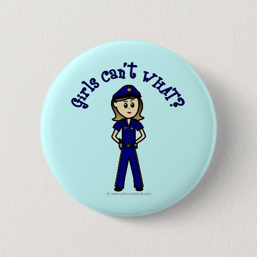 Badge Rond 5 Cm Fille du policier léger (Devant)