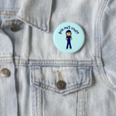 Badge Rond 5 Cm Fille du policier léger (En situation)