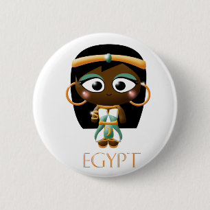 Badge Rond 5 Cm Fille égyptienne antique