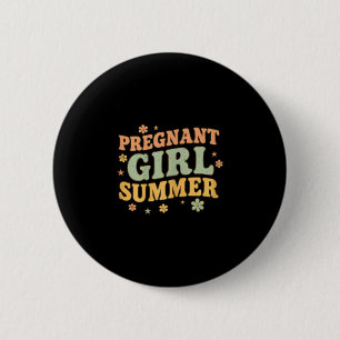 Badge Rond 5 Cm Fille enceinte été bébé drôle annonce oie