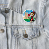 Badge Rond 5 Cm Fille espagnole (En situation)