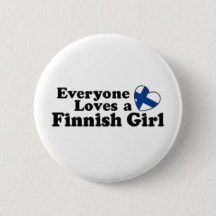 Badge Rond 5 Cm Fille finlandaise