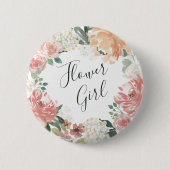Badge Rond 5 Cm Fille florale du milieu de l'été (Devant)