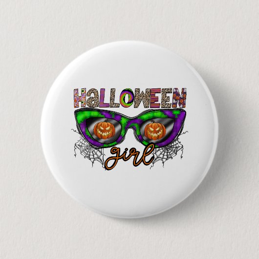 Badge Rond 5 Cm Fille Halloween (Devant)