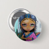 Badge Rond 5 Cm fille indienne (Devant & derrière)