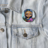 Badge Rond 5 Cm fille indienne (En situation)