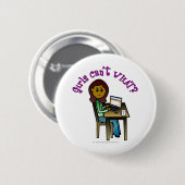 Badge Rond 5 Cm Fille informatique noire (Devant & derrière)