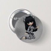 Badge Rond 5 Cm Fille japonaise Buttton (Devant & derrière)