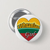 Badge Rond 5 Cm Fille lituanienne (Devant & derrière)