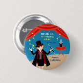 Badge Rond 5 Cm Fille magicien Spectacle Anniversaire (Devant & derrière)