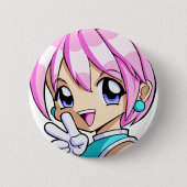 Badge Rond 5 Cm Fille mignonne d'Anime (Devant)