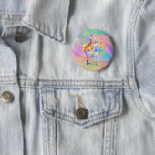 Badge Rond 5 Cm Fille mignonne rose violet Bleu Forêt Animation (En situation)