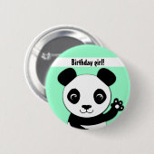 Badge Rond 5 Cm Fille mignonne simple d'anniversaire de panda (Devant & derrière)