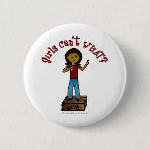 Badge Rond 5 Cm Fille noire sur boite à savon