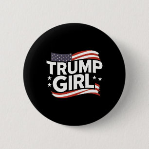 Badge Rond 5 Cm Fille pour Donald Trump Jolie Drapeau Trump Femmes
