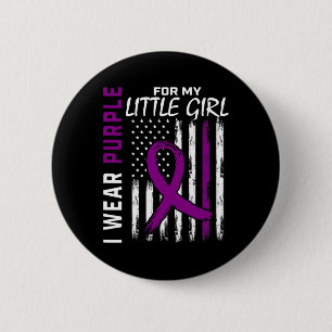Badge Rond 5 Cm Fille Pourpre Petite Fille Épilepsie Sensibilisati