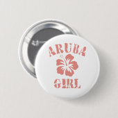 Badge Rond 5 Cm Fille rose Aruba (Devant & derrière)
