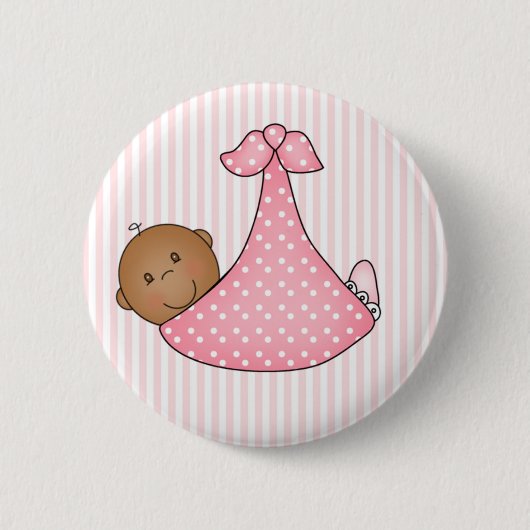 Badge Rond 5 Cm Fille rose d'Afro-américain dans la couverture (Devant)
