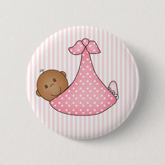 Badge Rond 5 Cm Fille rose d'Afro-américain dans la couverture