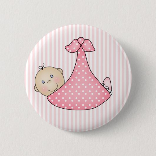 Badge Rond 5 Cm Fille rose dans la couverture (Devant)