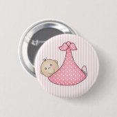 Badge Rond 5 Cm Fille rose dans la couverture (Devant & derrière)