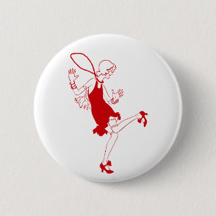 Badge Rond 5 Cm fille rouge