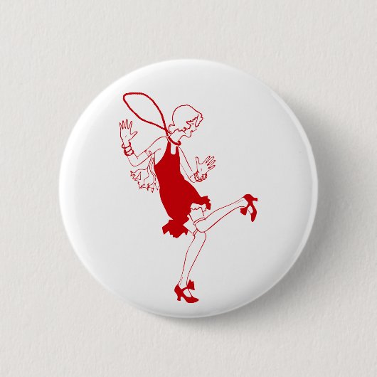 Badge Rond 5 Cm fille rouge (Devant)