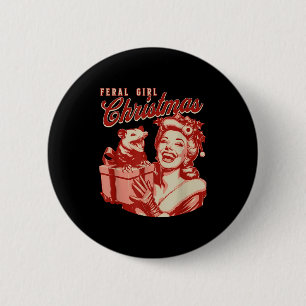 Badge Rond 5 Cm Fille Sauvage Noël Drôle Ossum Ssum Joyeux Noël W