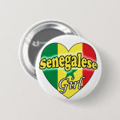 Badge Rond 5 Cm Fille Sénégalaise (Devant & derrière)