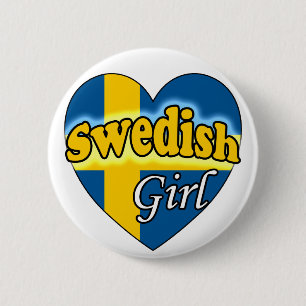 Badge Rond 5 Cm Fille suédoise