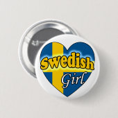 Badge Rond 5 Cm Fille suédoise (Devant & derrière)