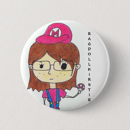 Badge Rond 5 Cm Fille superbe de geek (Devant)