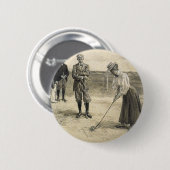 Badge Rond 5 Cm Fille SUPÉRIEURE de golf (Devant & derrière)