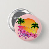 Badge Rond 5 Cm Fille surfeuse (Devant & derrière)