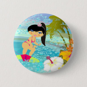 Badge Rond 5 Cm Fille troposphérique